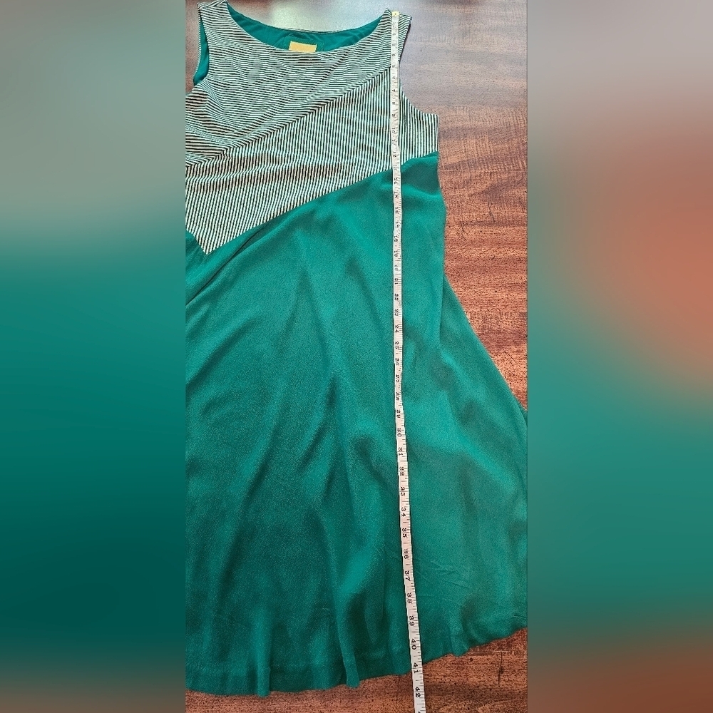 Anthropologie Maeve Cameron Striped Asymmetrical Green Striped Dress Large NEW - Picture 10 of 10